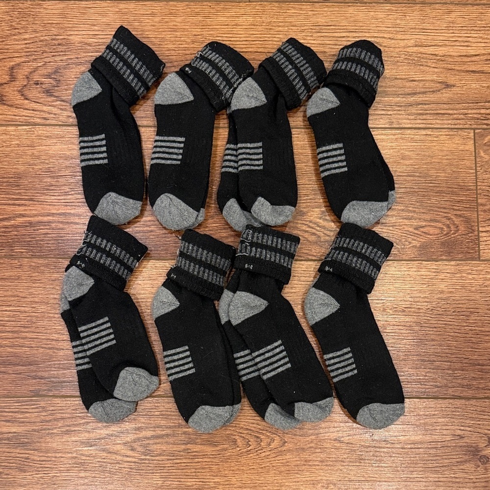 Amazon Kids Black and Gray Athletic Crew Socks - 8 Pack